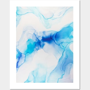 Abstract painting colorful liquid alcohol ink technique. Style incorporates the swirls of marble or the ripples of agate. Posters and Art